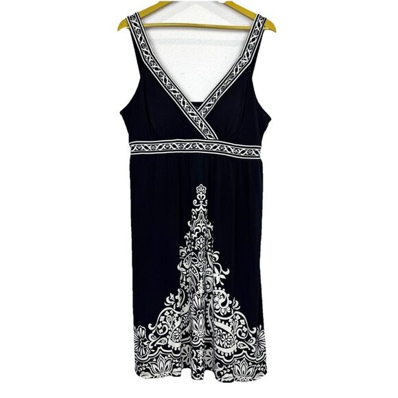 Vintage APT 9 Embellished V-Neck Babydoll Dress Size L Paisley Y2K Whimsigoth - Picture 1 of 8